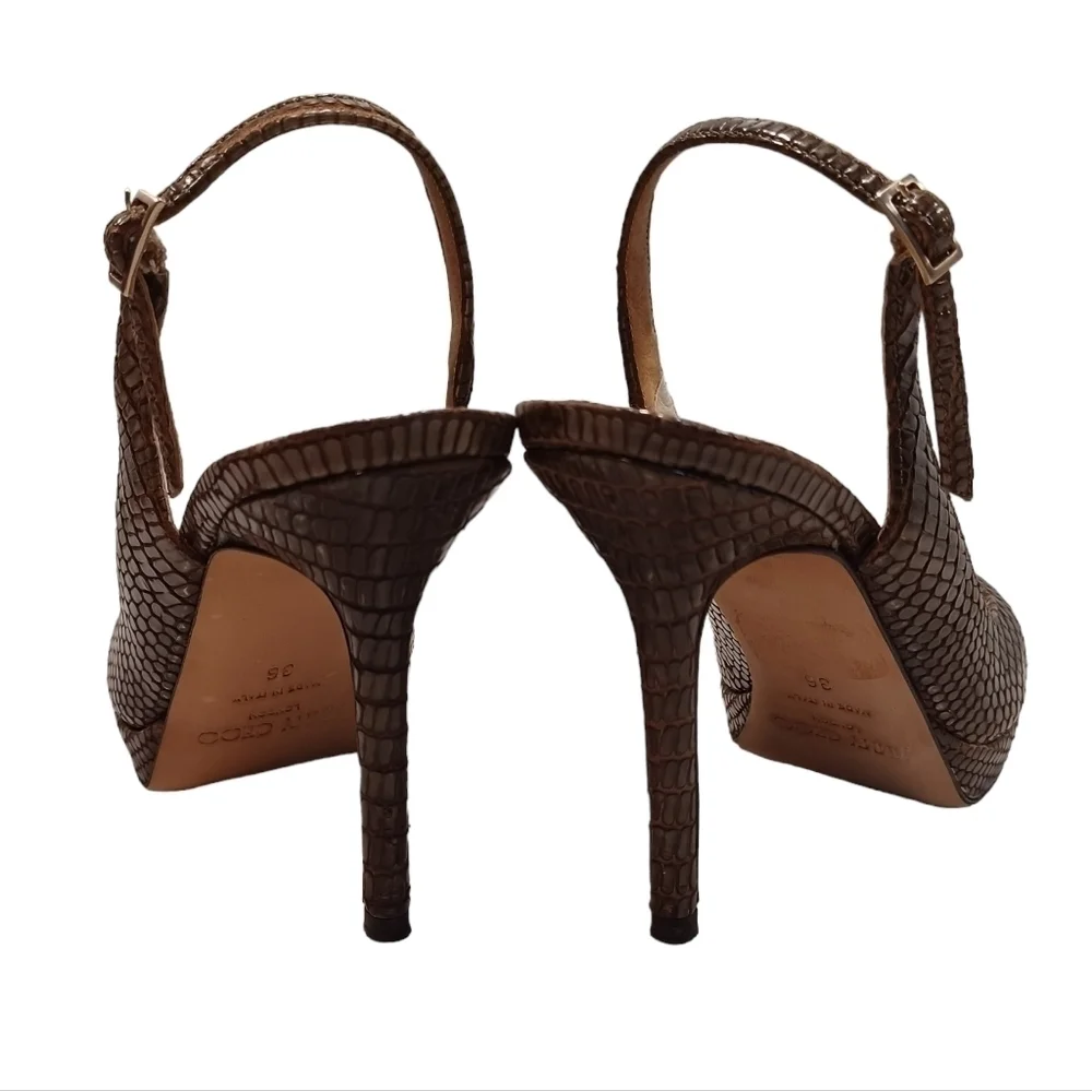 Jimmy Choo Elazer slingback peep toe sandals heels shoes - Picture 7 of 10